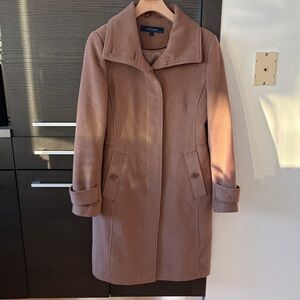 Classic Wool-Blend Straight Cut Trench Coat & Hidden Button-Front By Cole Haan